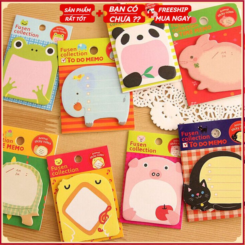 Giấy Nhớ Hình Con Vật Cute T3 HBook1073 (Giao Mẫu Ngẫu Nhiên)
