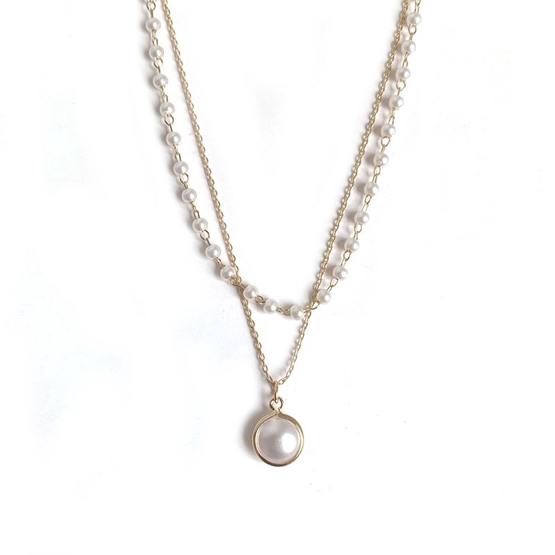 Korean Double-layer Pearl Personality Simple Women Necklace Fashion Elegant Girls Accessories