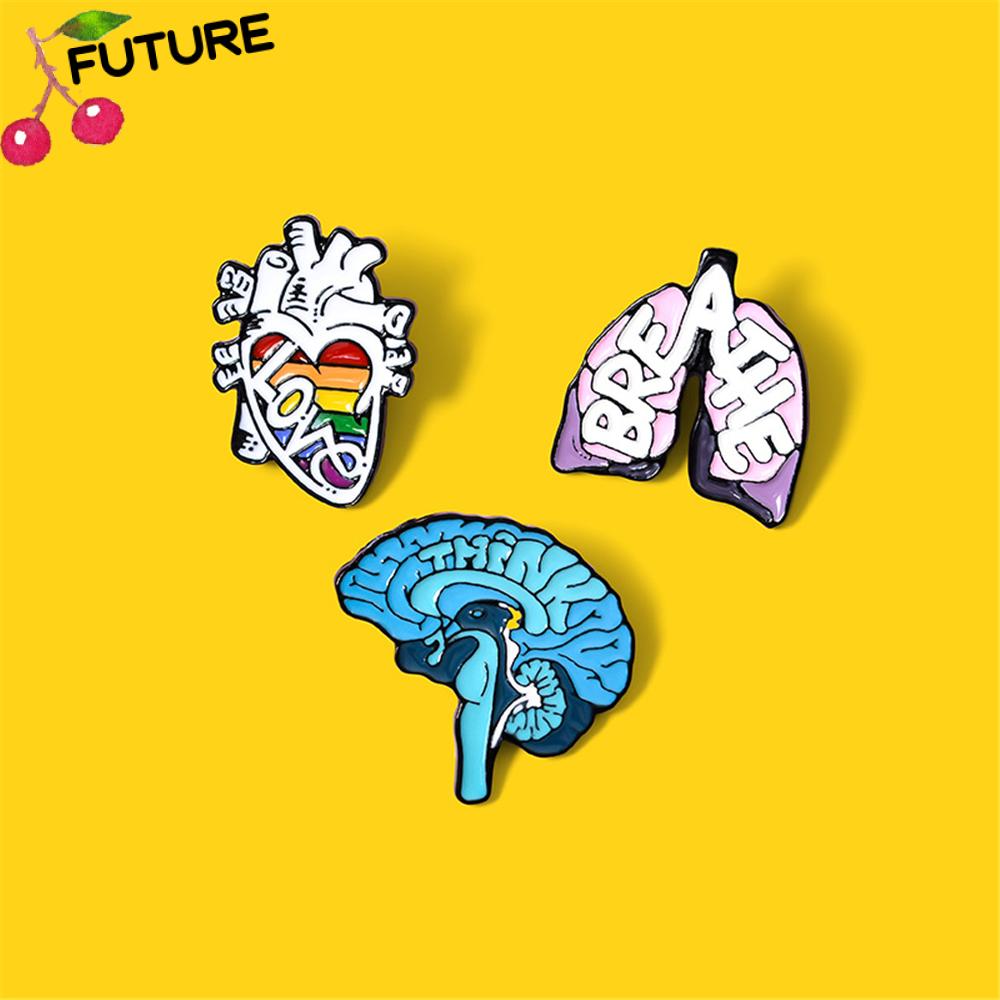 🎈FUTURE🎈 Gift Enamel Pins Buckle Jewelry Brooch Anatomy Heart Bag Accessories New Men Women Cartoon Clothes Lapel Pin Badge Brain Lung