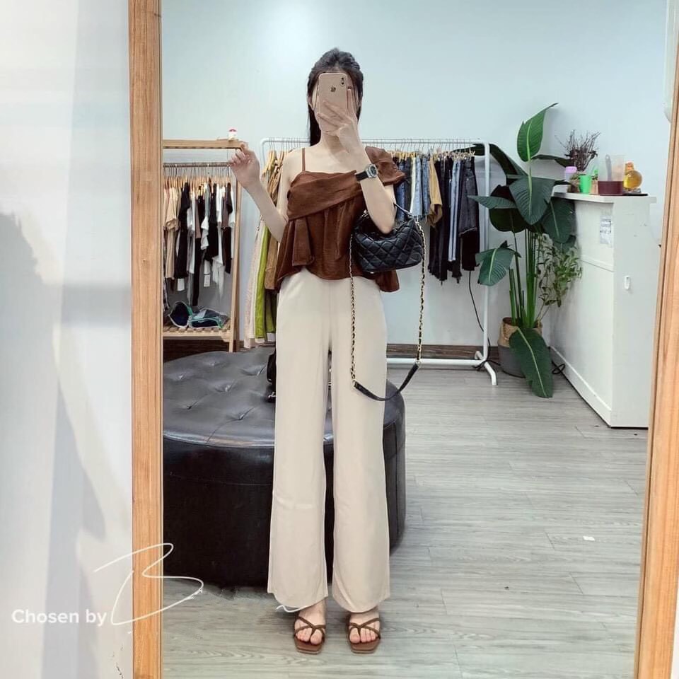 Set đồ áo 2 dây kết hợp quần culottes suông style Hàn