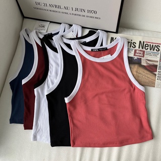 Áo ba lỗ croptop viền