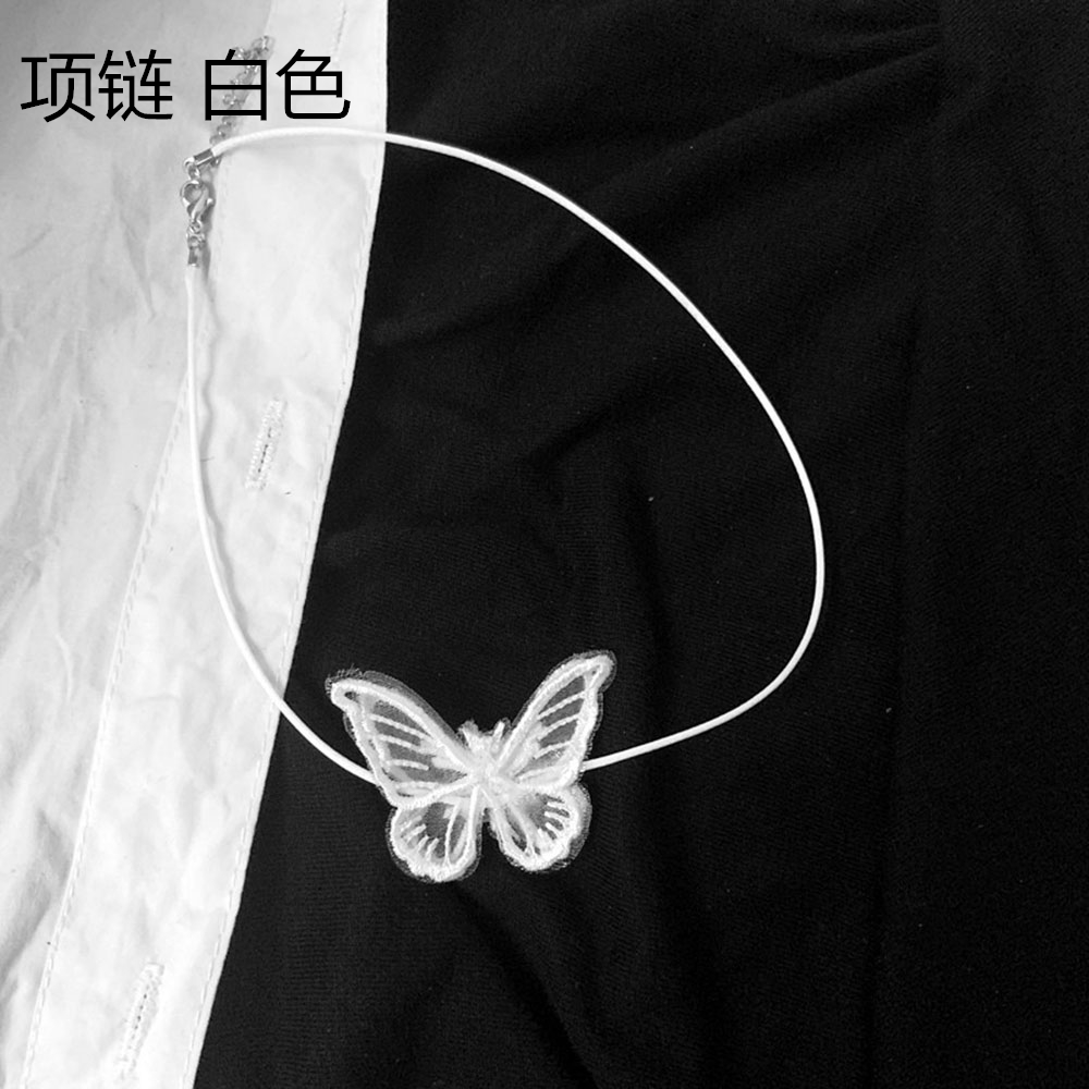 Vòng cổ Choker phối ren trắng/đen hình bướm thời trang thanh lịch cho nữ