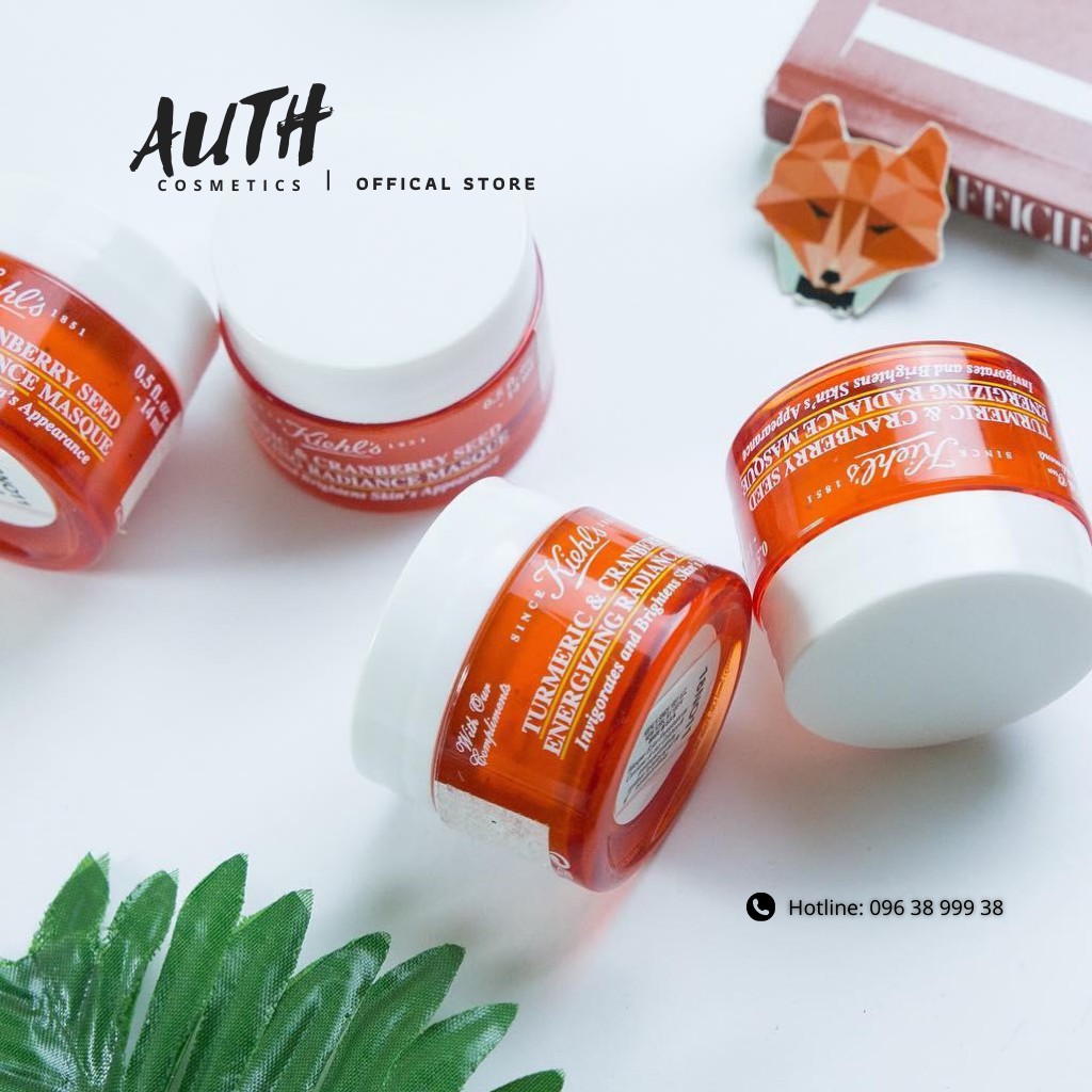 Mặt nạ nghệ Kiehl Turmeric &amp; Cranberry 14ml- Dưỡng ẩm Trắng da Giảm mụn Mờ thâm nám