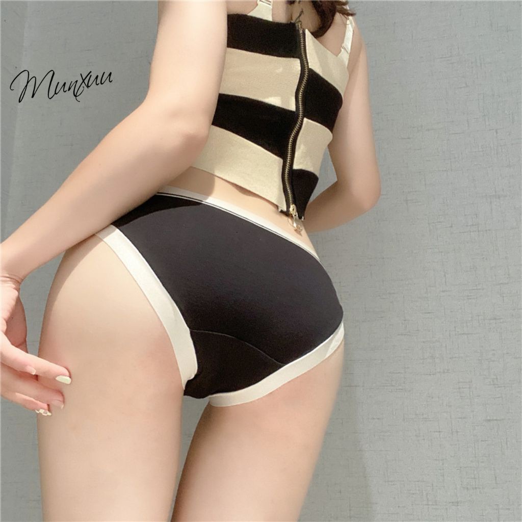 Quần lót nữ MUNXUU vải cotton lạnh phối cạp su mềm mát, nâng mông tôn dáng gợi cảm -QC122