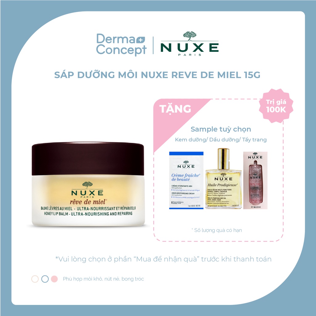 Sáp dưỡng môi dạng hũ Nuxe Reve De Miel - 15g [NHẬP KHẨU CHÍNH HÃNG 100%]