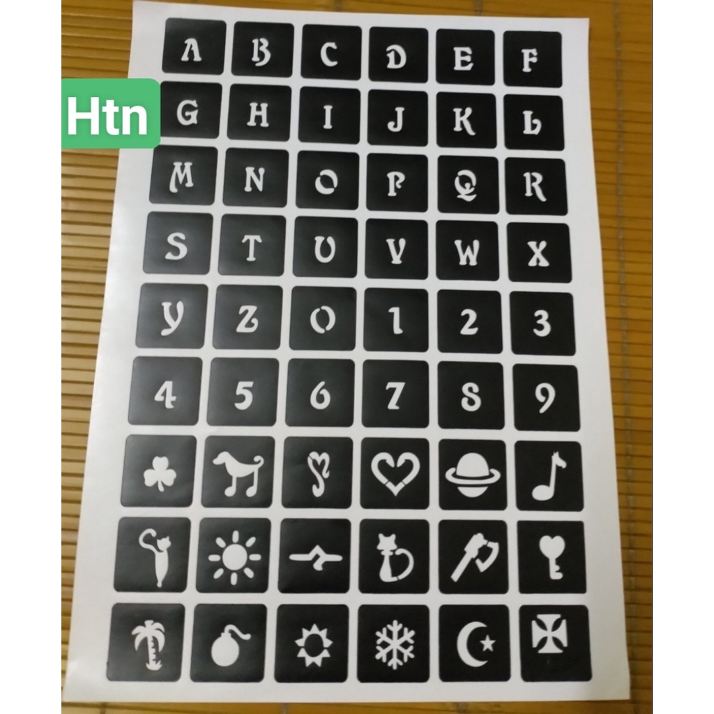 🦋🌺🦂 Khuôn vẽ săm mực henna - Khuôn săm tạm thời henna 1 bảng A4 🦋🌺🦂