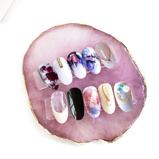 Đá cẩm thạch pha sơn gel - Đá tán màu gel vẽ, chụp mẫu nail nhiều màu