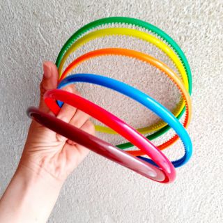 Bờm cài tóc trơn màu nhựa mềm (bản 8mm)