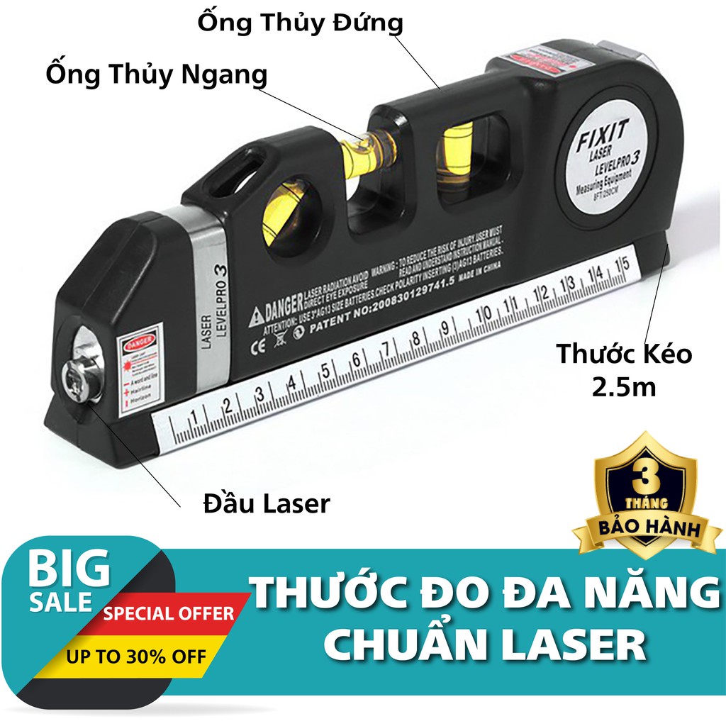 [RẺ VÔ ĐỊCH] Thước đo Nivo Laze - thước đo đa năng laser, Thước Nivo