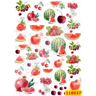 Sticker Washi A4 [ QUẢ LỰU] Dạng Lì Trang Trí Bullet Journal Siêu Đẹp  (118037)