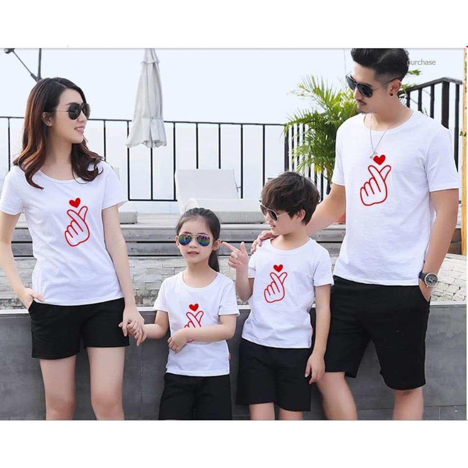 Áo gia đình, áo thun gia đình đồng phục Taiga chất cotton in hình cực kute mã dp90