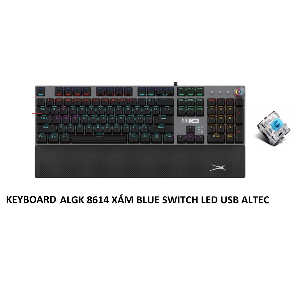 BÀN PHÍM ALTEC ALGK 8614GR USB BẠC LED (RED SWITCH) , ALTEC 8614 USB BẠC LED (BLUE SWITCH)