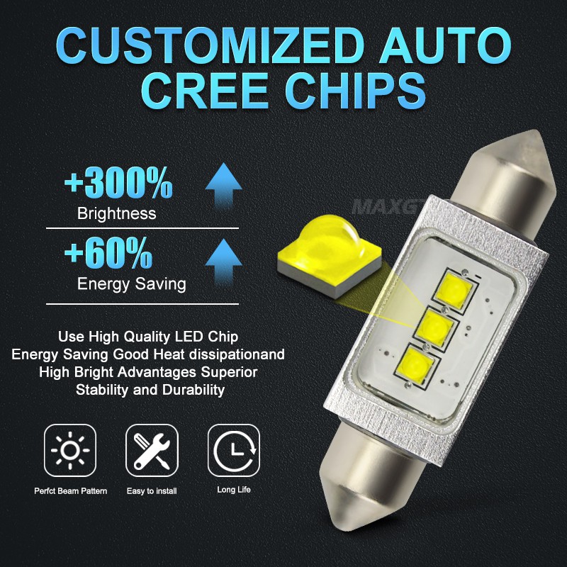 Đèn LED MAXGTRS C5W Tích Hợp Chip CREE Dành Cho Xe Hơi