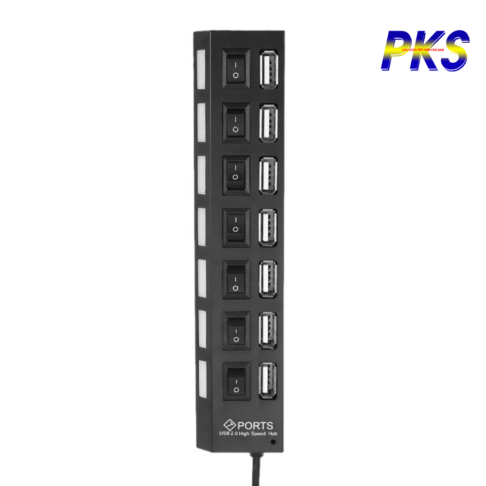 HUB chia 7 cổng USB 3.0 Orico tích hợp cấp nguồn phụ cổng Type-C tiện dụng