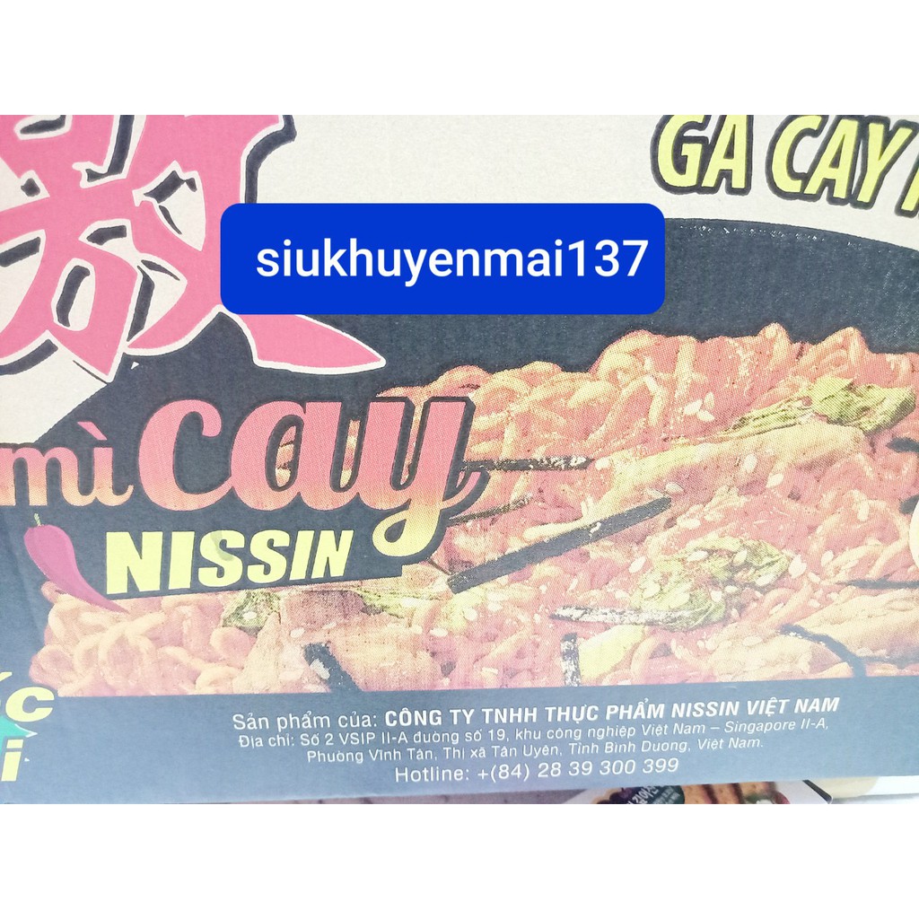 combo 5 gói mì cay Nissin  mì xào cay/phô mai/ trứng (71gr-72gr/gói)