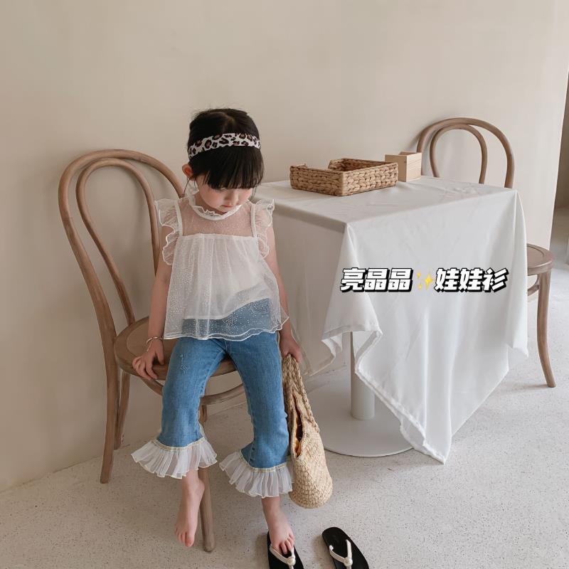 Áo Ren Lưới Mềm Mại Không Tay Thời Trang Mùa Hè Cho Bé Gái