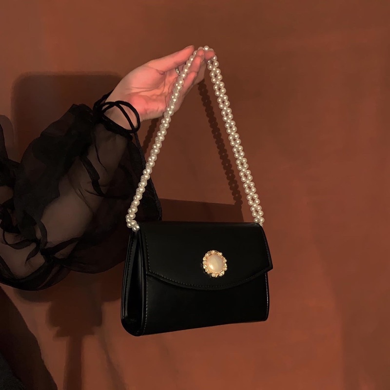 The Chantal - Túi xách da PU hạt tròn retro đi kèm 2 loại quai