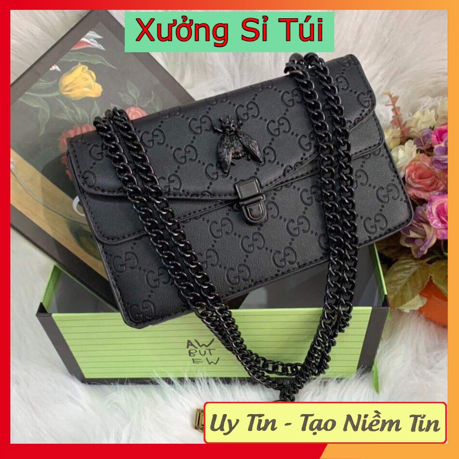 Túi đeo chéo nữ⚡PG 01⚡Có Ảnh + Video Thật -  - Da PU 3 Lớp , Dập Vân Chìm ,Dày , Bền ,Fom Đứng Chuẩn,3 Ngăn,Có Ngăn Khóa