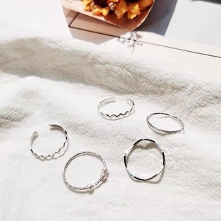 set 5 nhẫn phong cách Hàn Quốc