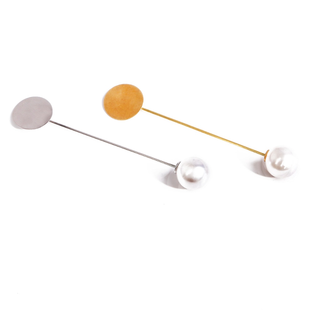 Set 10 ghim cài dài bằng hợp kim đính ngọc trai giả thiết kế khung trống tự trang trí DIY