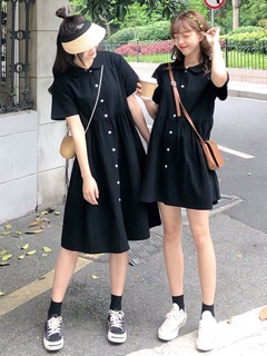 [order] set đồ bạn thân, váy cúc trước