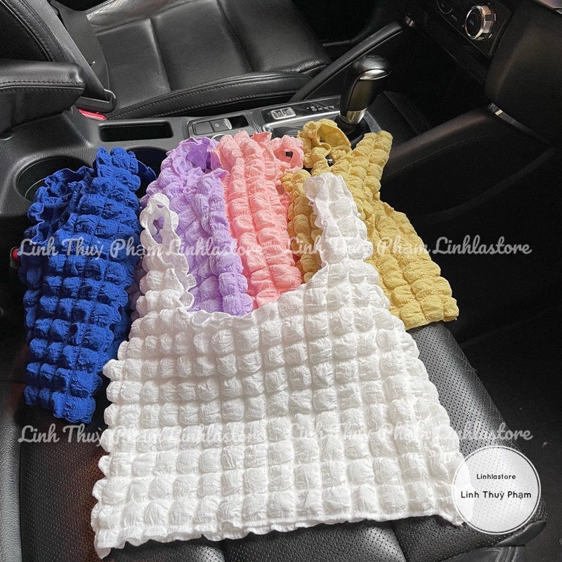 ÁO CROPTOP HAI DÂY  XỐP NHĂN BASIC PHONG CÁCH HÀN QUỐC / ÁO KIỂU ULZZANG MÙA HÈ