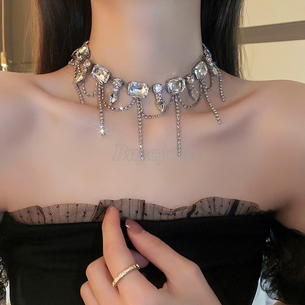 Vòng cổ Tua Rua Đính Đá Sang Trọng Thanh Lịch Dành Cho Nữ