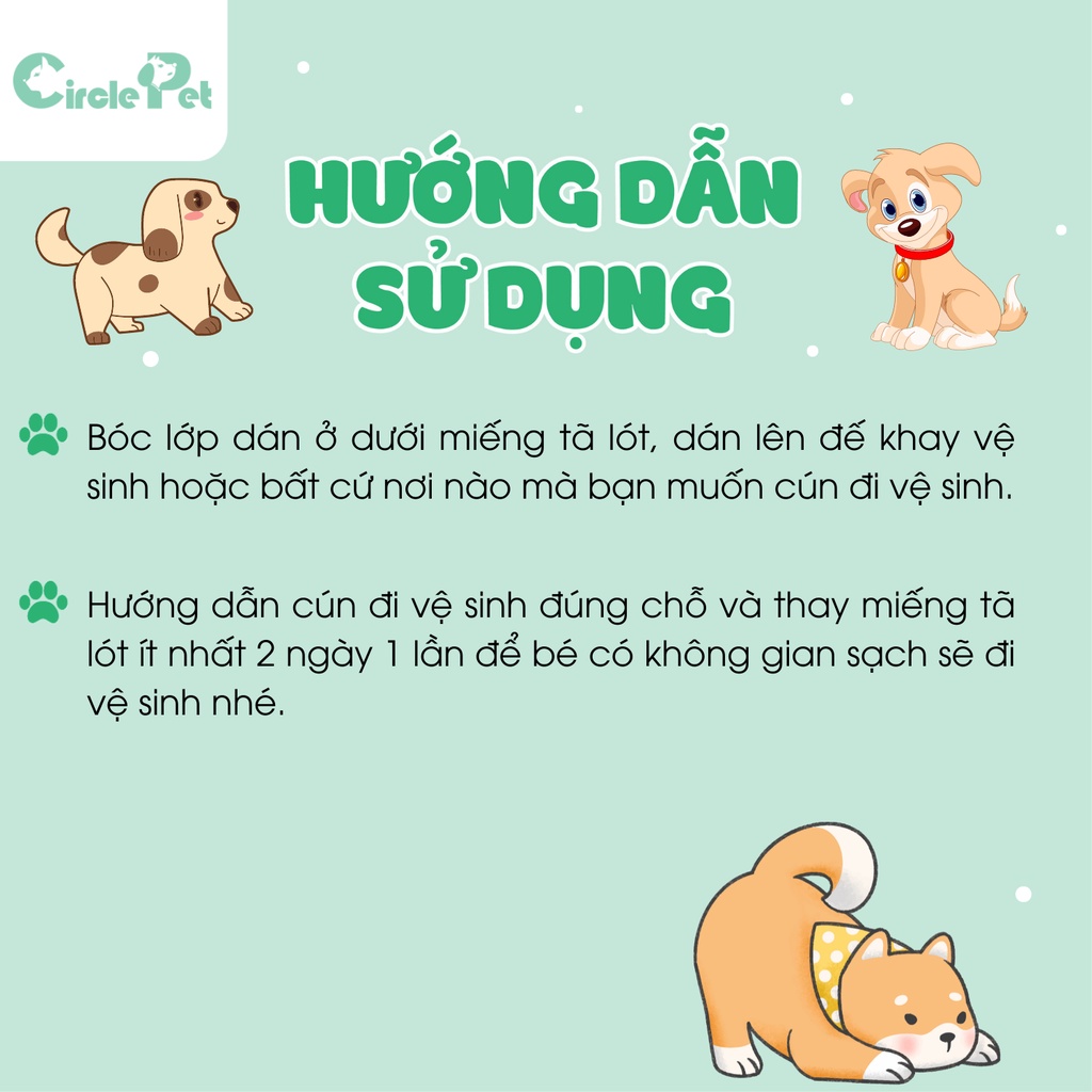 Tã Lót Cho Chó Charocal Thấm Hút nhanh Huấn Luyện Thú Cưng Đi Vệ Sinh 3 Kích Cơ Dễ Dàng Chọn Lựa - Circle Pet