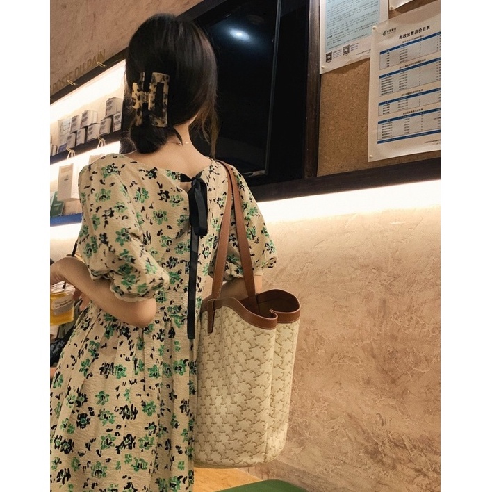 [CÓ SẴN] Váy hoa nhí cổ vuông màu cổ điển 🎀 nơ sau cổ 🎀 dáng dài siêu xinh | BigBuy360 - bigbuy360.vn