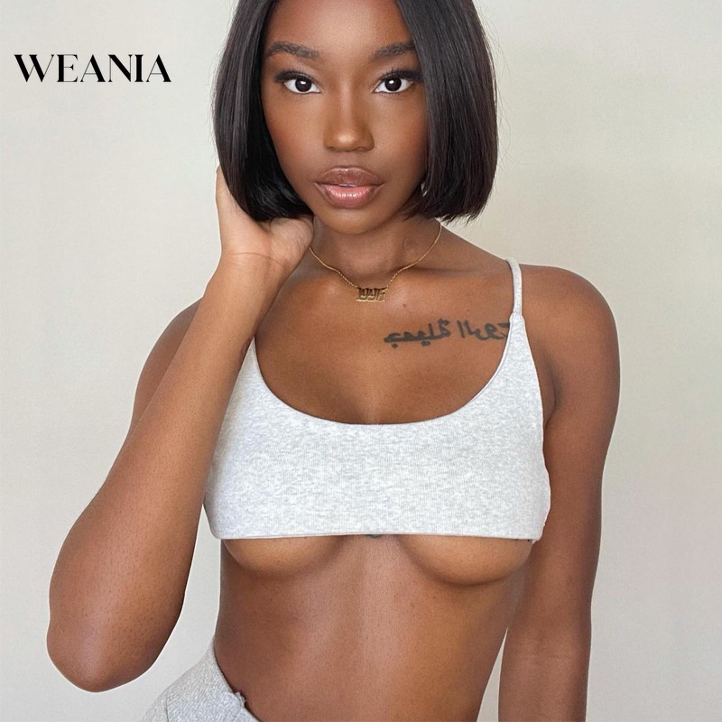 Áo Croptop Cotton Hở Lưng Màu Trơn Quyến Rũ Cho Nữ