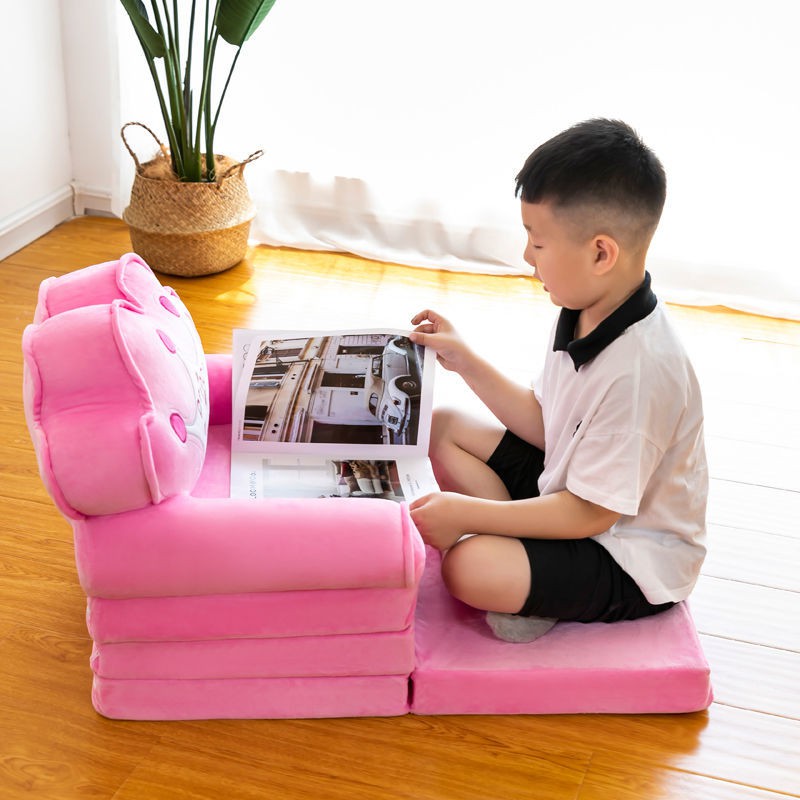 ❒□♦Ghế sofa gấp bốn lớp dành cho trẻ em hoạt hình mẫu giáo bé trai và gái ngủ trưa lười tatami