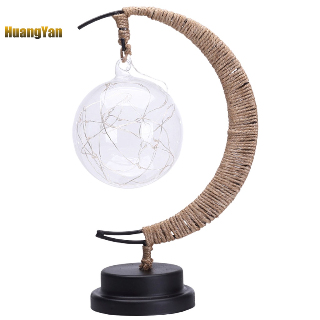 HYAN Rattan LED Night Lamp Moon-Star Sign LED Night Lamp Decorative for Home