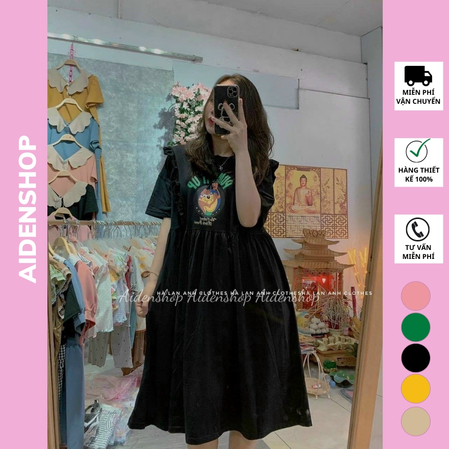 Váy bầu suông đẹp cotton Aidenshop đầm bầu thiết kế mùa hè