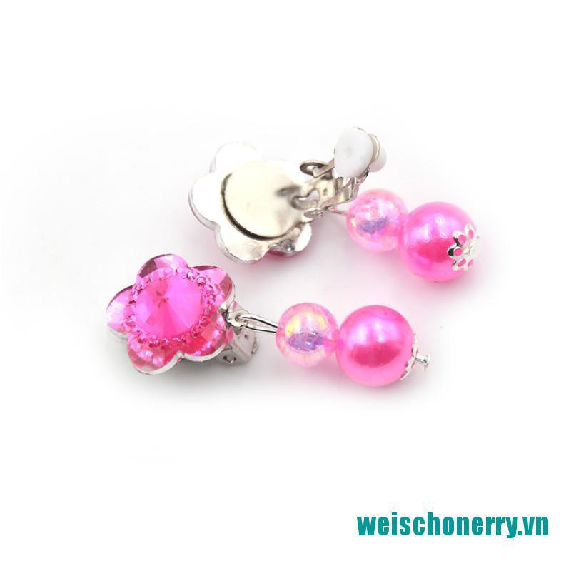 Weischoenrry◑Set 7 Đôi Khuyên Tai Acrylic Sáng Tạo Cho Bé