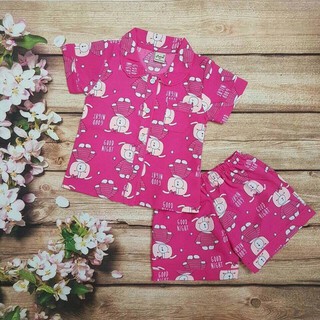 Bộ pijama gấu hồng bé gái