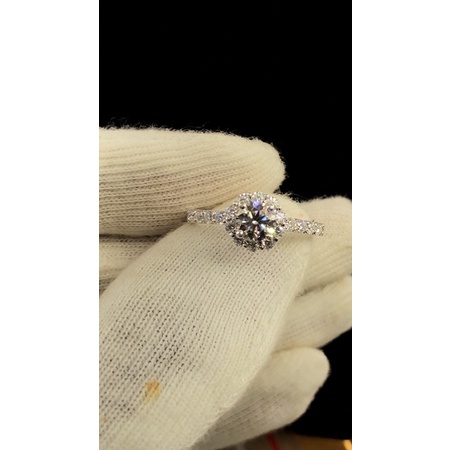 Nhẫn Moissanite 5,0ly-5,4ly trắng  bạc 925 mạ bạch kim SIÊU RẺ BỀN ĐẸP HƠN KIM CƯƠNG