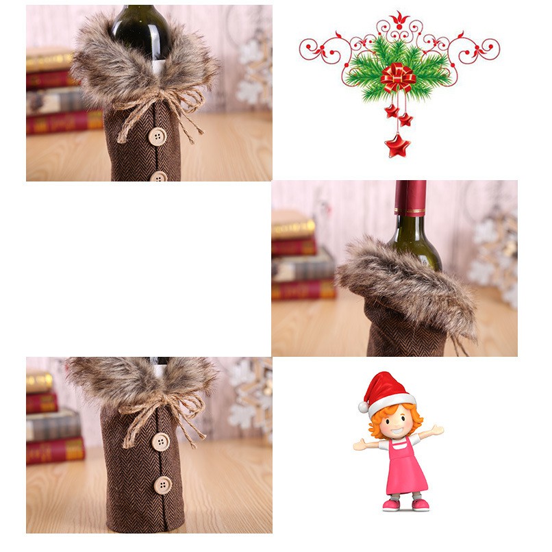 [hỏa tốc 3h HCM] Túi đựng chai rượu trang trí giáng sinh Noel
