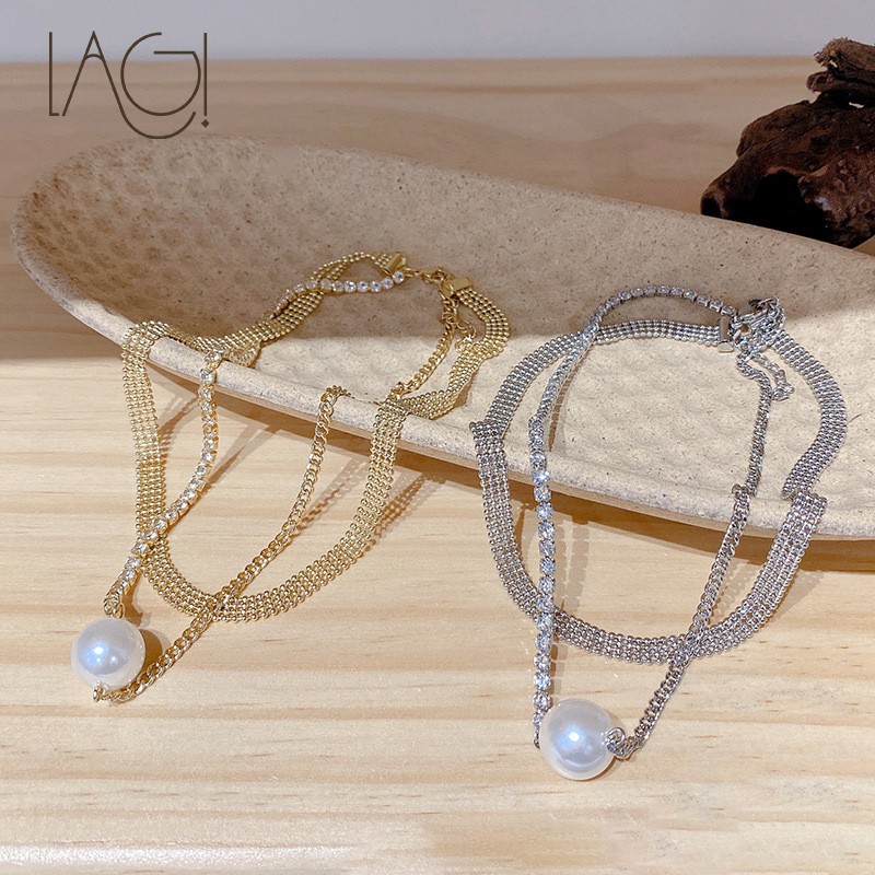 Dây chuyền 2 tầng bản to mix viên ngọc Lagishop