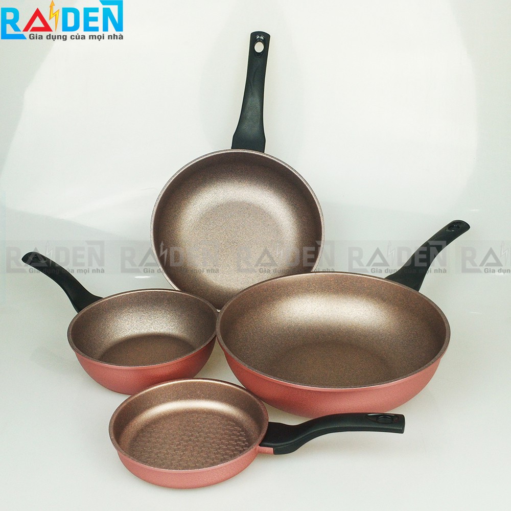 Chảo đúc vân đá 7 lớp chống dính Greencook GCP05-18 size 18cm / GCP05-20IH size 20cm / GCP05-26IH / GCP05-30IH