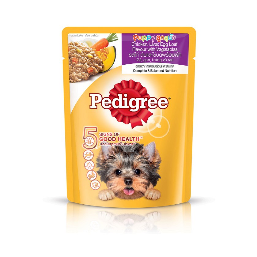 Thức ăn chó con dạng sốt Pedigree vị gà, gan, trứng và rau 80g