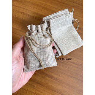 Túi vải nhỏ Mini dây rút, đựng phụ kiện trang sức tiện lợi