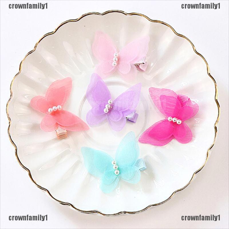 (C) Bộ 5 Kẹp Tóc Đính Nơ 1 Cái Cho Bé