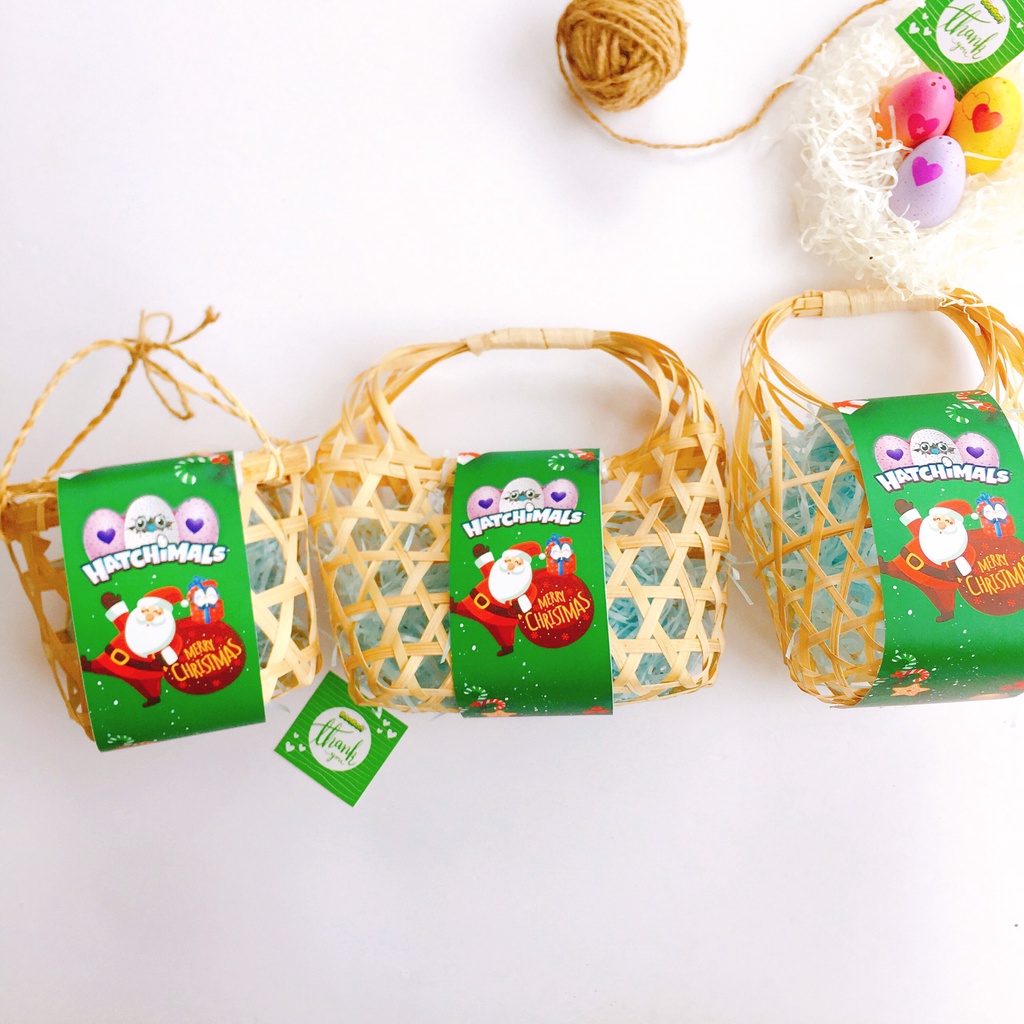 Giỏ tre quà tặng đựng trứng Hatchimals
