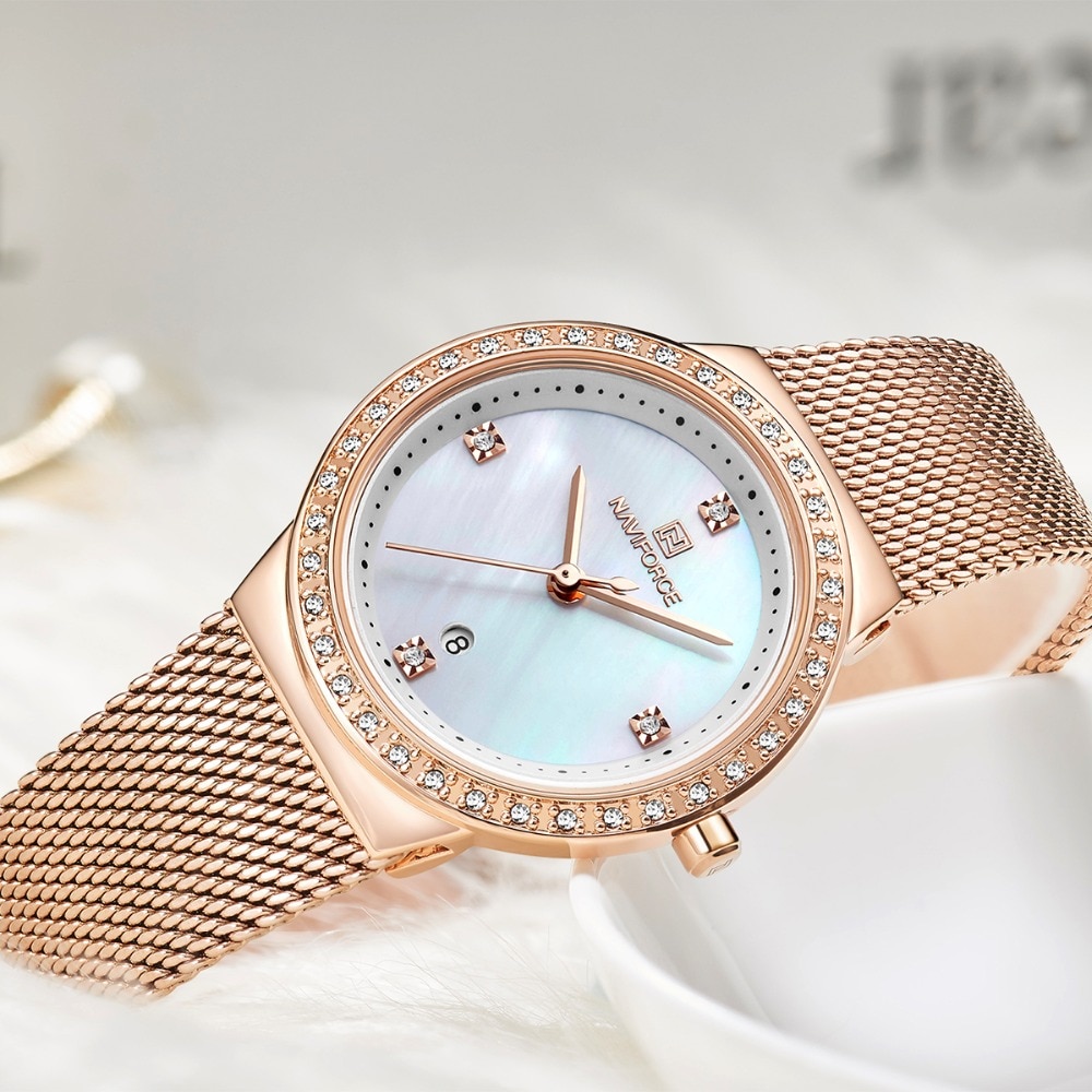 NAVIFORCE NF5005 Women Casual Fashion Mesh Band Quartz Watch | BigBuy360 - bigbuy360.vn