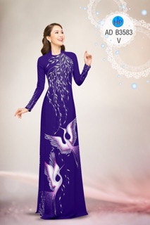 Vải áo dài in hình con hạc