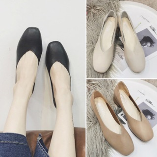 Giày korea mũi vuông style korea