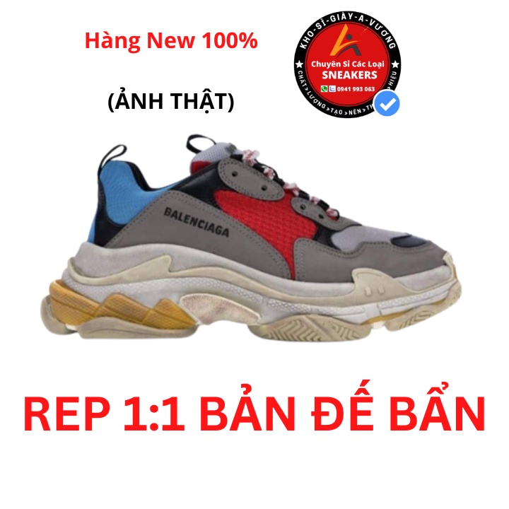 SNEAKER NAM NỮ GIÀY THỂ THAO NAM NỮ BALENCIAGA TRIPLE S ĐẾ TÁCH PHÂN TẦNG CHUẨN CHỮ BẢN R11