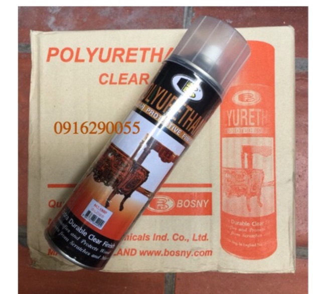 Sơn xịt bóng gỗ PU Bosny Polyurethan Spray