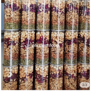 Hạt dinh dưỡng mix nuts 6 hạt gồm óc chó macca hạt điều hạnh ngân bí siêu ngon healthy.