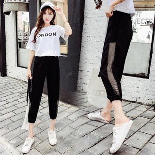 Quần jogger thể thao nữ phối lưới